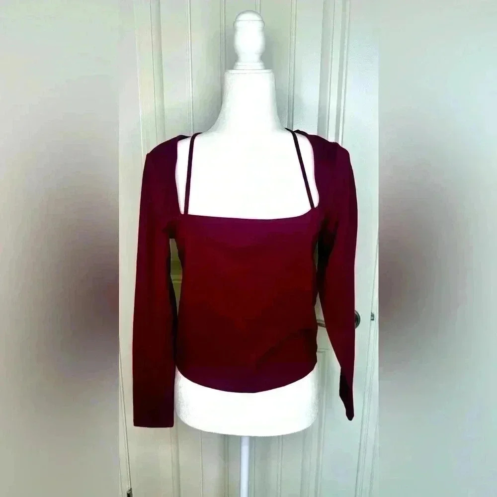 NWOT Abercrombie & Fitch Soft AF Top, Burgundy, Size: Large